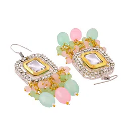 Silvermerc Designs Silver-Plated Kundan-Studded & Beaded Jewellery Set image 5