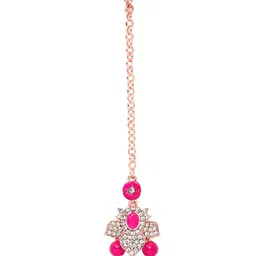 VATSALYA creation Rose Gold-Plated Stones Studded & Beaded Jewellery Set image 5