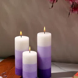 Parkash Candles Purple 3 Pieces Scented Pillar Candles-image-92