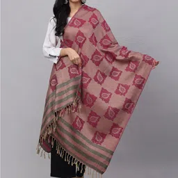KLOTTHE Women Mauve & Maroon Printed Woolen Stole-picture-13