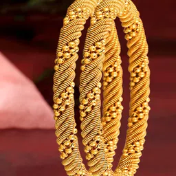 ZENEME Set Of 2 Gold Plated Bangles-image-13