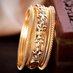 Rubans Set Of 6 Gold-Plated Bangles-picture-12
