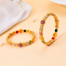 Silvermerc Designs Set Of 2 Gold-Plated Kundan-Studded Bangles-picture-33