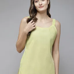 ADA Women Light Green & White Pack of 2 Cotton Solid ShortHandloom Camisoles-picture-41
