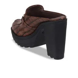 Catwalk Textured Block Mules with Buckles image 2