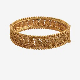 Kushal's Fashion Jewellery Set Of 2 Gold Plated Antique Bangles image 3