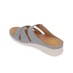 The Roadster Lifestyle Co. Grey & Beige Laser Cuts Open Toe Flats image 2