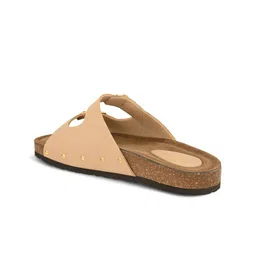 pelle albero Faux Leather Slip on Comfortable Flat Sandals For Women with Buckles image 3