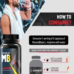 MuscleBlaze L-Arginine Supports Nitric Oxide Production - 90 Capsules image 3
