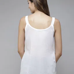 ADA Women Grey & White Pack of 2 Cotton Solid ShortHandloom Camisoles image 3