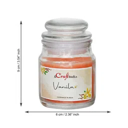 eCraftIndia Peach-Coloured Vanilla Scented Jar Candle image 4