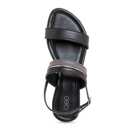 Khadims Women Striped Open Toe Flats with Buckles image 2