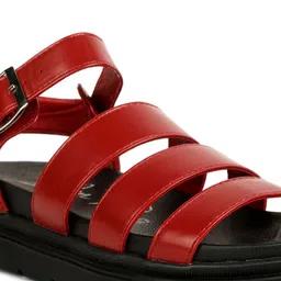 London Rag Open Toe Flatform Heels With Buckle Closure image 5