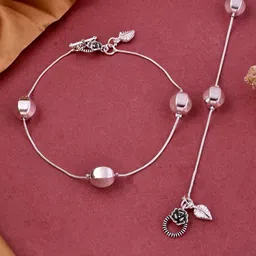 Silvermerc Designs Silver Plated Floral Charm Anklet-picture-10