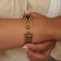 SOUL WORKS Gold Stackable Brass Kada-image-16