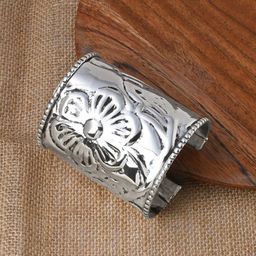 TEEJH Yuvani Silver-Plated Oxidised Cuff Bracelet-picture-3