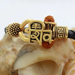 NAKABH Men Gold-Plated Temple Kada Bracelet image 1