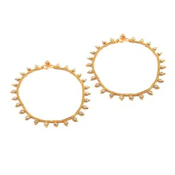 Jewar Mandi Women Gold-Plated Stone Studded Anklets-image-32