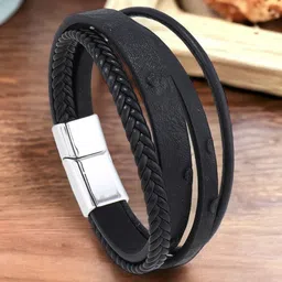 MYKI Men Leather Multistrand Bracelet image 1