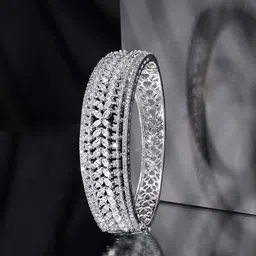 Rubans Women Rhodium-Plated Brass Cubic Zirconia Bangle-Style Bracelet-picture-24