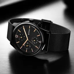 Titan Men Textured Dial & Stainless Steel Straps Analogue Watch 1805NM05 image 1