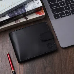 SAMTROH Men Black Textured Two Fold Wallet-image-65