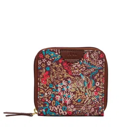 TEAL BY CHUMBAK Women Floral Printed Canvas Zip Around Wallet image 1