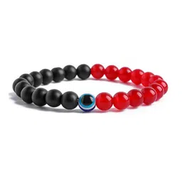 Young & Forever Unisex Red & Black Brass Onyx Handcrafted Bracelet image 1