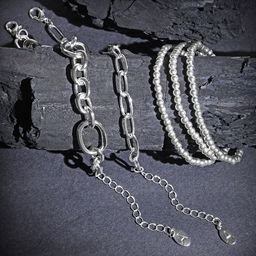 Accessorize Set Of 5 Chain Loop & Beaded Elasticated Bracelets-picture-17
