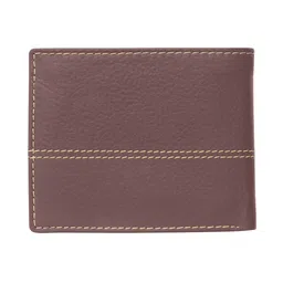 Kara Men Maroon Solid Two Fold Leather Wallet image 5