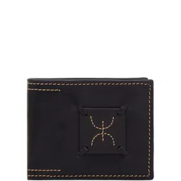 Hidesign Men Geometric Textured Leather Two Fold Wallet image 4