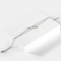 SHAYA Women Silver-Toned Silver Charm Bracelet image 4