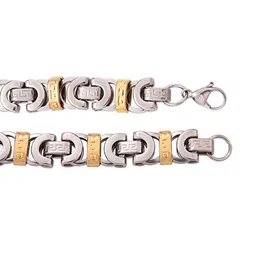 Dare by Voylla Men Silver-Toned & Gold-Toned Silver-Plated Link Bracelet image 3
