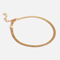 SOHI Set of 3 Gold-Plated & Toned Anklets Cum Bracelet image 3