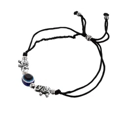 Silvermerc Designs Silver-Plated Crystal Studded Evil Eye Anklet image 4