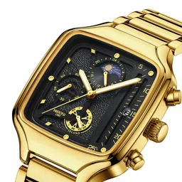 Nibosi Textured Dial & Stainless Steel Bracelet Straps Analogue Chronograph Watch NB-2573 image 3