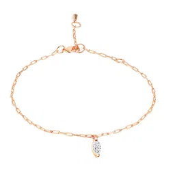 MINUTIAE Rose Gold-Plated Artificial Stones Studded Anklet image 3