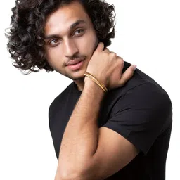 bodha Men Gold-Toned Brass Gold-Plated Kada Bracelet image 2