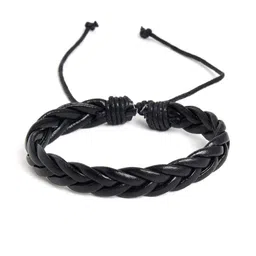 SOHI Men 4 Black & Brown Leather Charm Bracelet image 4