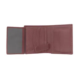 Kara Men Maroon Solid Two Fold Leather Wallet image 5
