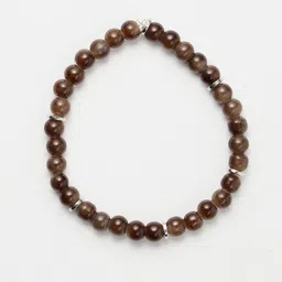 AQUATAN Men Set Of 2 Leather Strip Glass Beaded Elasticated Bracelets image 2