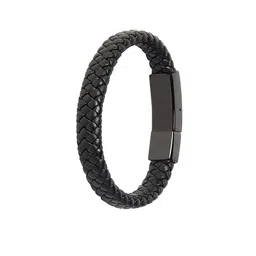 Bodha Men Black Leather Bracelet image 4