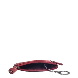 CALFNERO Unisex Red Leather Zip Around Wallet image 4