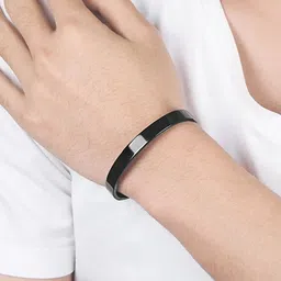 MEENAZ Men Stainless Steel Kada Bracelet image 2