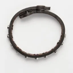 AQUATAN Men Set Of 2 Leather Strip Glass Beaded Elasticated Bracelets image 5