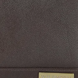 WildHorn Men Brown Solid RFID Leather Zip Around Wallet image 3