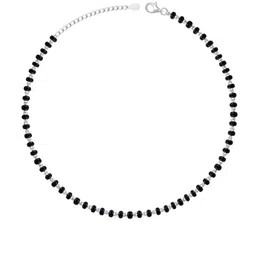 GIVA 925 Sterling Silver Rhodium-Plated Beaded Anklet-picture-58