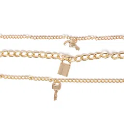 Jewels Galaxy Women Set of 3 Gold-Plated Anklets cum Bracelets image 3