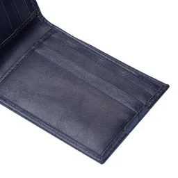 SPYKAR Men Navy Blue Solid Leather Two Fold Wallet image 3