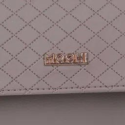 Mochi Women Grey Textured Three Fold Wallet image 2